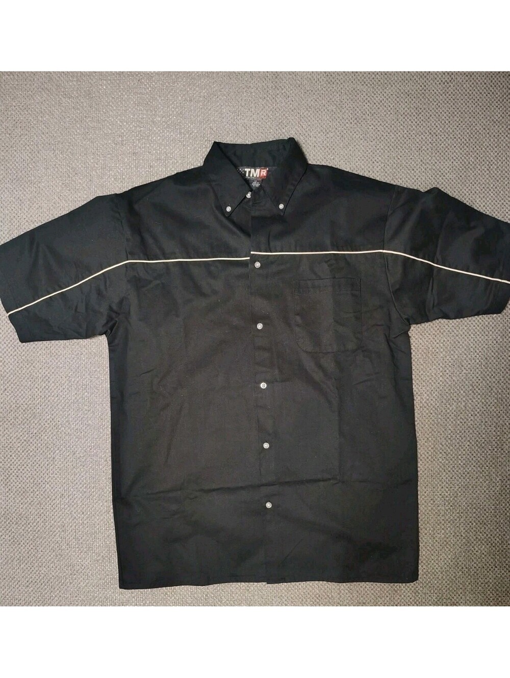 Tri-Mountain TMR Racewear Pit Crew Shirt Mens Large Tall LT Black Mechanic NWOT